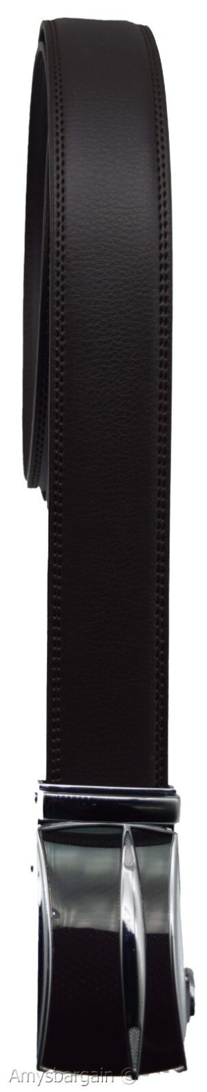 Genuine leather men's ratchet belt men’s casual adjustable automatic buckle 50” - Image 7