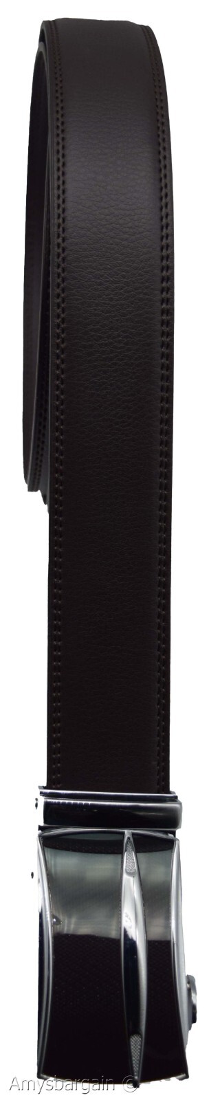 Genuine leather men's ratchet belt men’s casual adjustable automatic buckle 50” - Image 7