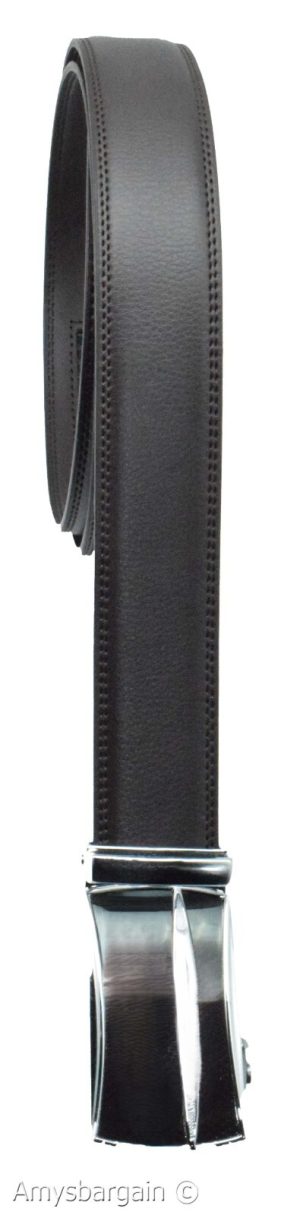 Genuine leather men's ratchet belt men’s casual adjustable automatic buckle 50” - Image 8