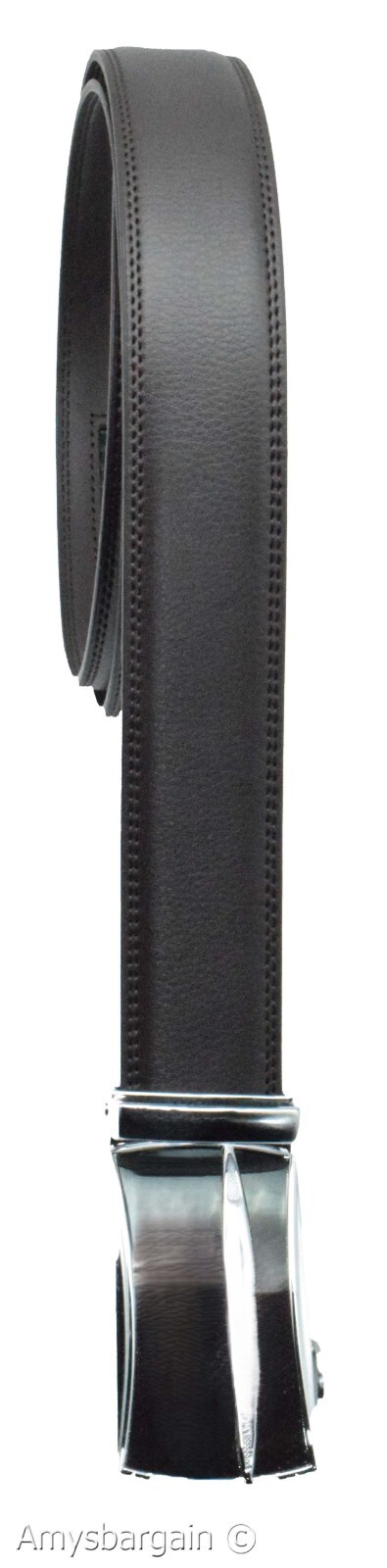 Genuine leather men's ratchet belt men’s casual adjustable automatic buckle 50” - Image 8
