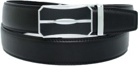 Genuine leather men's ratchet belt men’s casual adjustable automatic buckle 50”