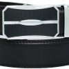 Genuine leather men's ratchet belt men’s casual adjustable automatic buckle 50”