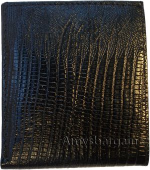 Italian Styled Woven Printed Leather man's bi fold wallet 2 bill slots 8 card ID - Image 4