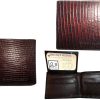 Italian Styled lizard Printed Leather man's bi fold wallet 2 bill slot 6 card ID
