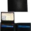 Italian styled woven printed leather man's bi-fold wallet 2 bill slot 6 card New