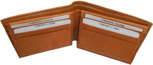 Lat of 2 New Man's Bifold Leather Wallet, 12 Credit Cards, 2 Tan Billfolds BNWT - Image 9