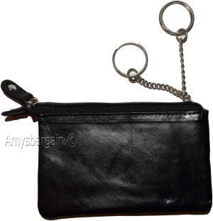 Leather Change Purse bag Ladies Wallet purse mini pocket zip coin case key ring. - Image 6