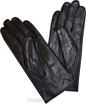 Leather gloves. Woman's Leather Black winter Gloves. Dress Gloves. Warm Gloves. - Image 11