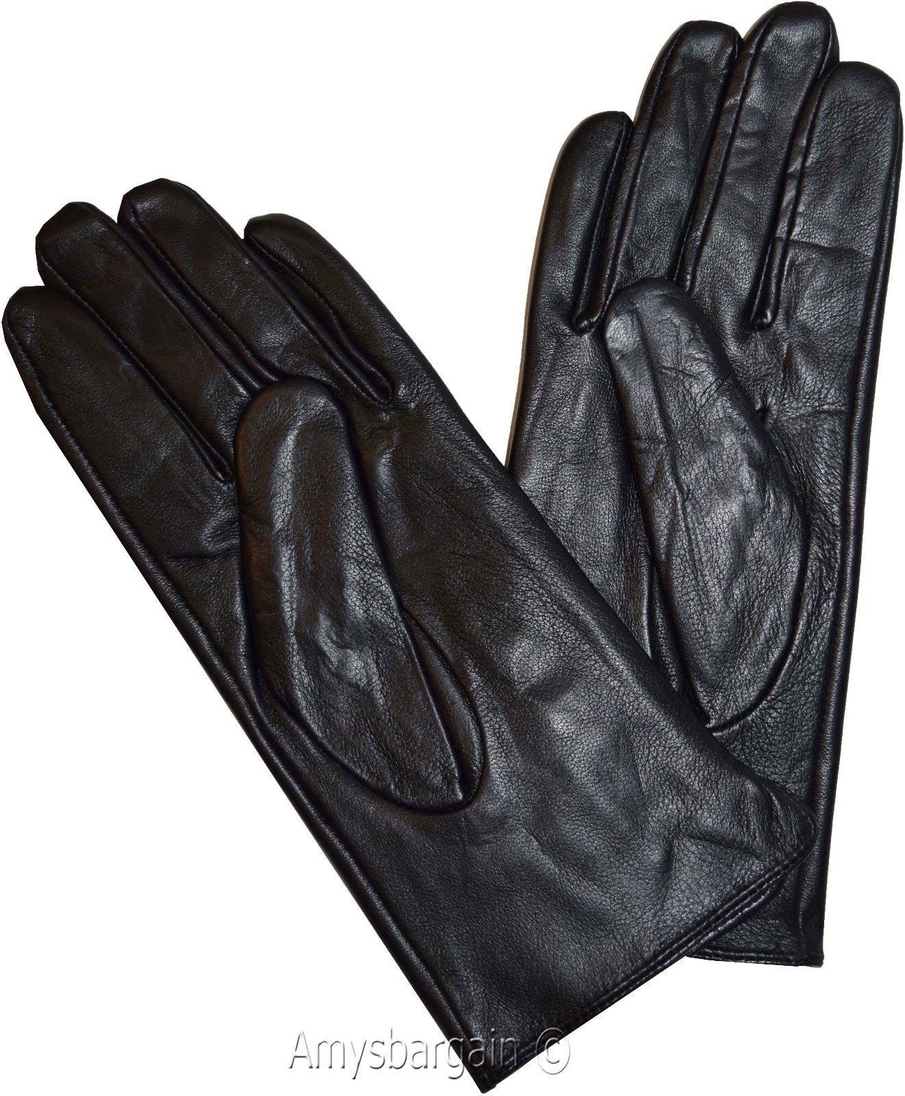 Leather gloves. Woman's Leather Black winter Gloves. Dress Gloves. Warm Gloves. - Image 11
