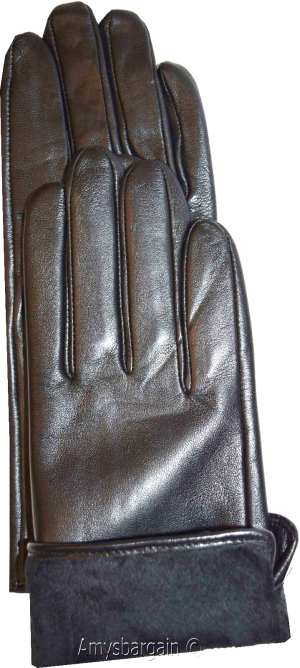 Leather gloves. Woman's Leather Black winter Gloves. Dress Gloves. Warm Gloves. - Image 6