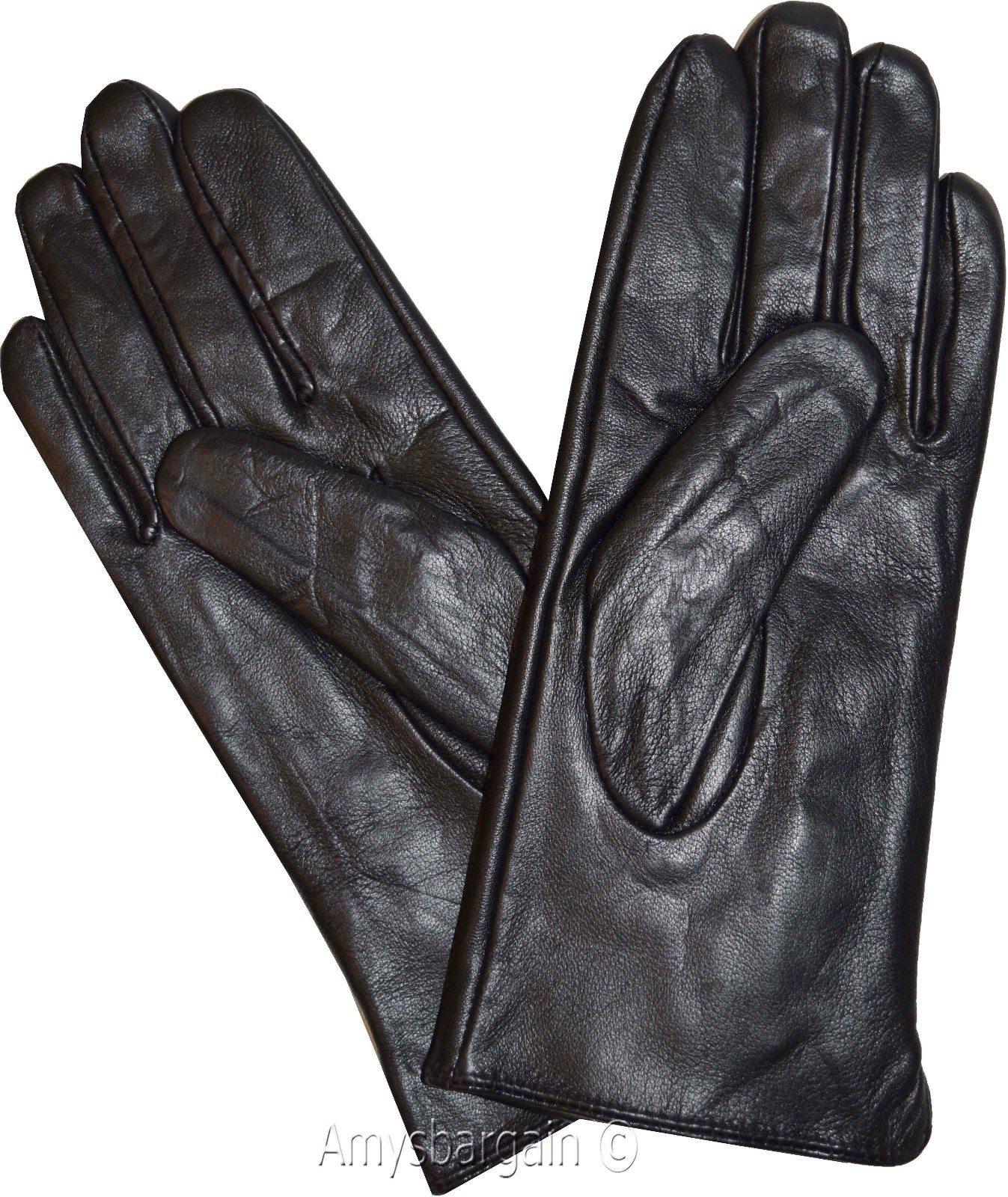 Leather gloves. Woman's Leather Black winter Gloves. Dress Gloves. Warm Gloves. - Image 9
