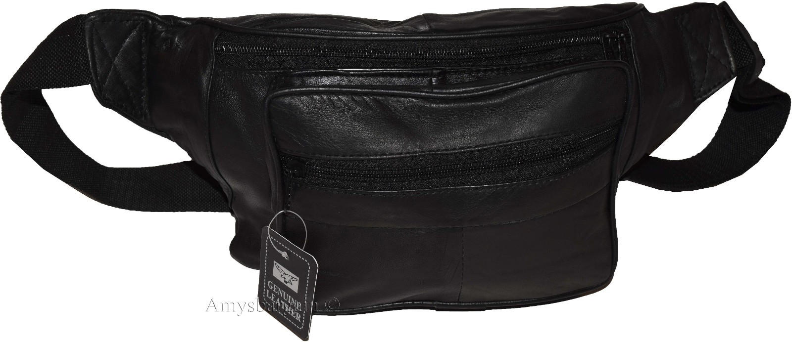 Leather waist pouch. waist bag, leather bag, Fanny pack 44" adjustable band New - Image 6