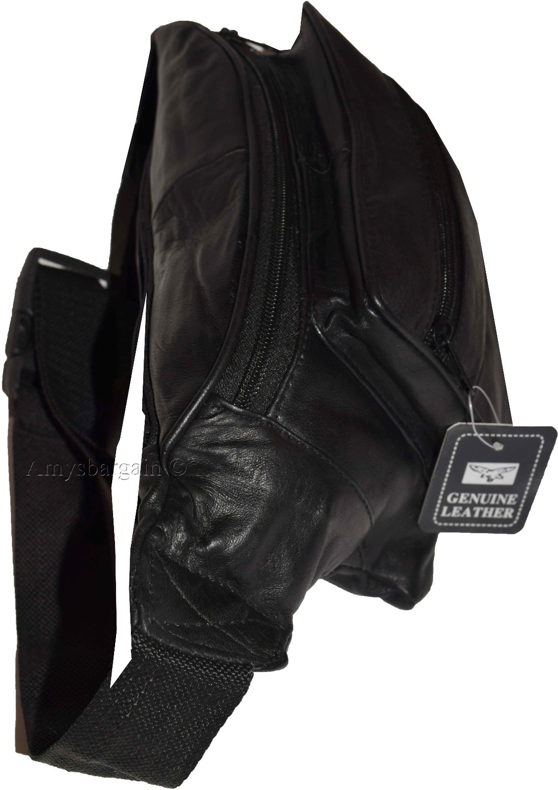 Leather waist pouch. waist bag, leather bag, Fanny pack 44" adjustable band New - Image 9
