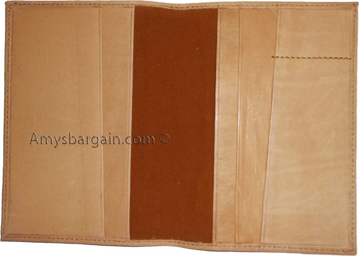 Lo of 2 Tan Leather passport cover New Int'l passport wallet credit card ID case - Image 4