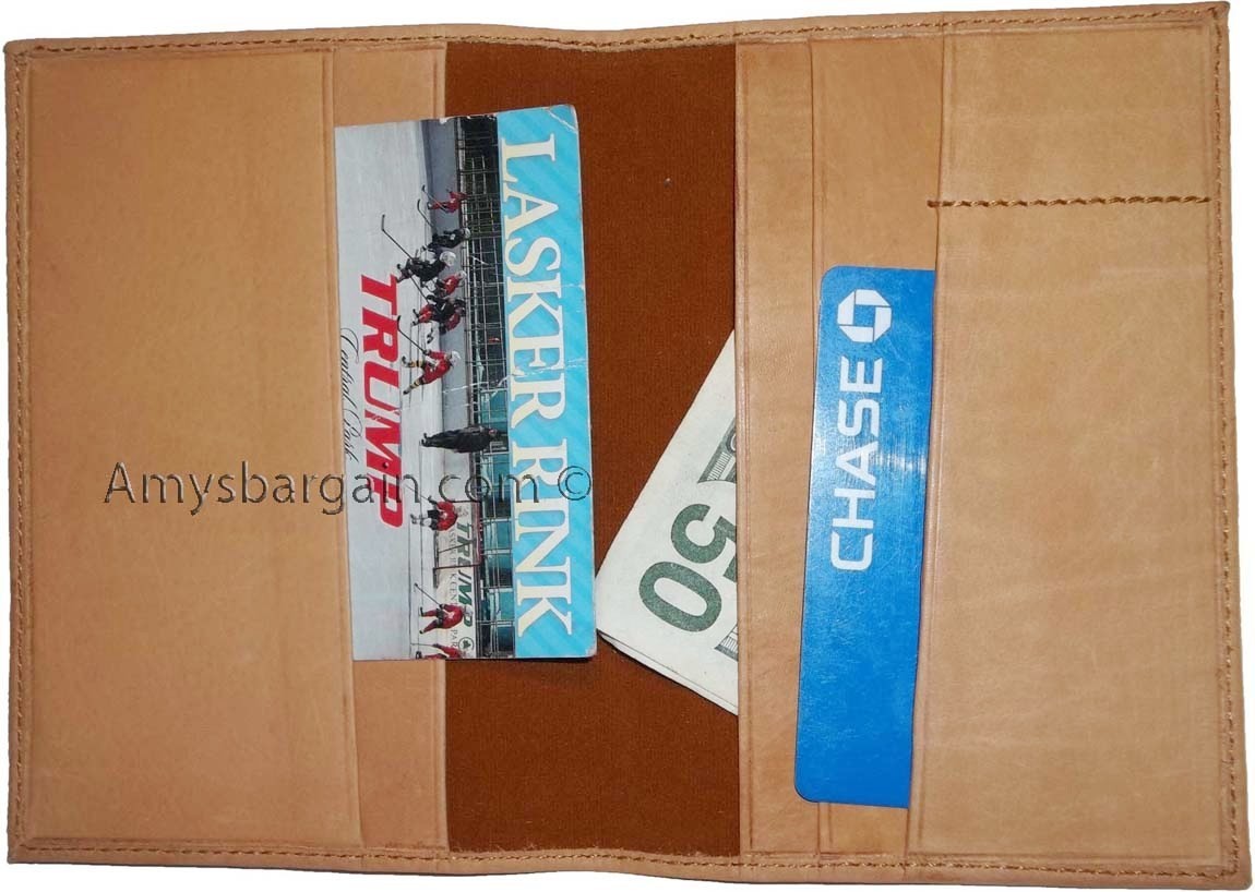 Lo of 2 Tan Leather passport cover New Int'l passport wallet credit card ID case - Image 10