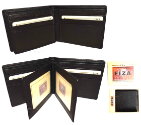 Lot 2 Leather men's Leather Bifold Black wallet 2 Bill spaces 9 Card 3 ID in Box