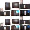 Lot of 12 New Trifold Leather Man’s wallet 2 ID 2 bill slots Brown 6 card wallet