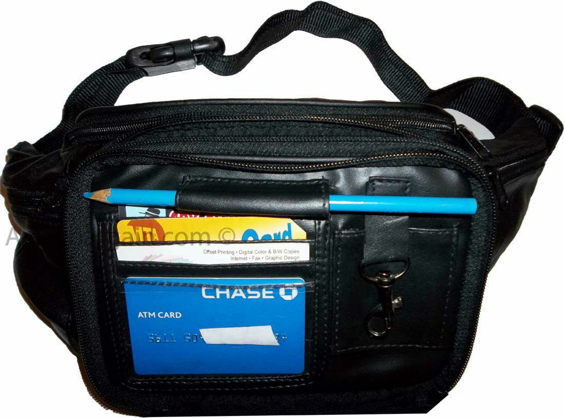 Lot of 12 new leather waist pouch. black waist bag, leather bag, fanny pack new - Image 11