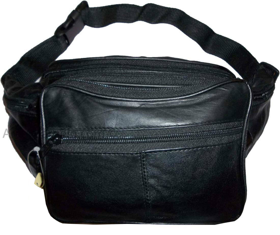 Lot of 12 new leather waist pouch. black waist bag, leather bag, fanny pack new - Image 12