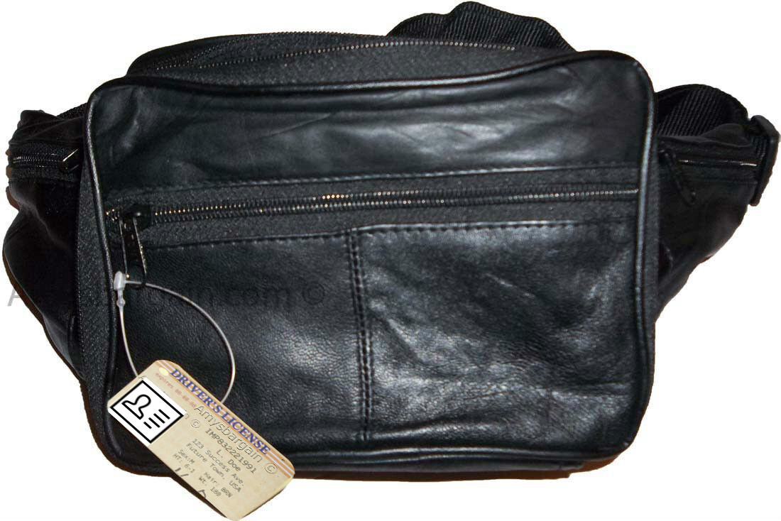 Lot of 12 new leather waist pouch. black waist bag, leather bag, fanny pack new - Image 13