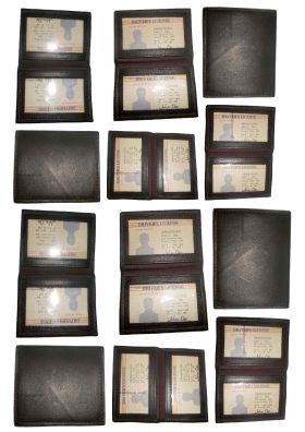 Lot of 12 slim leather business card case credit card 2 id windows mew