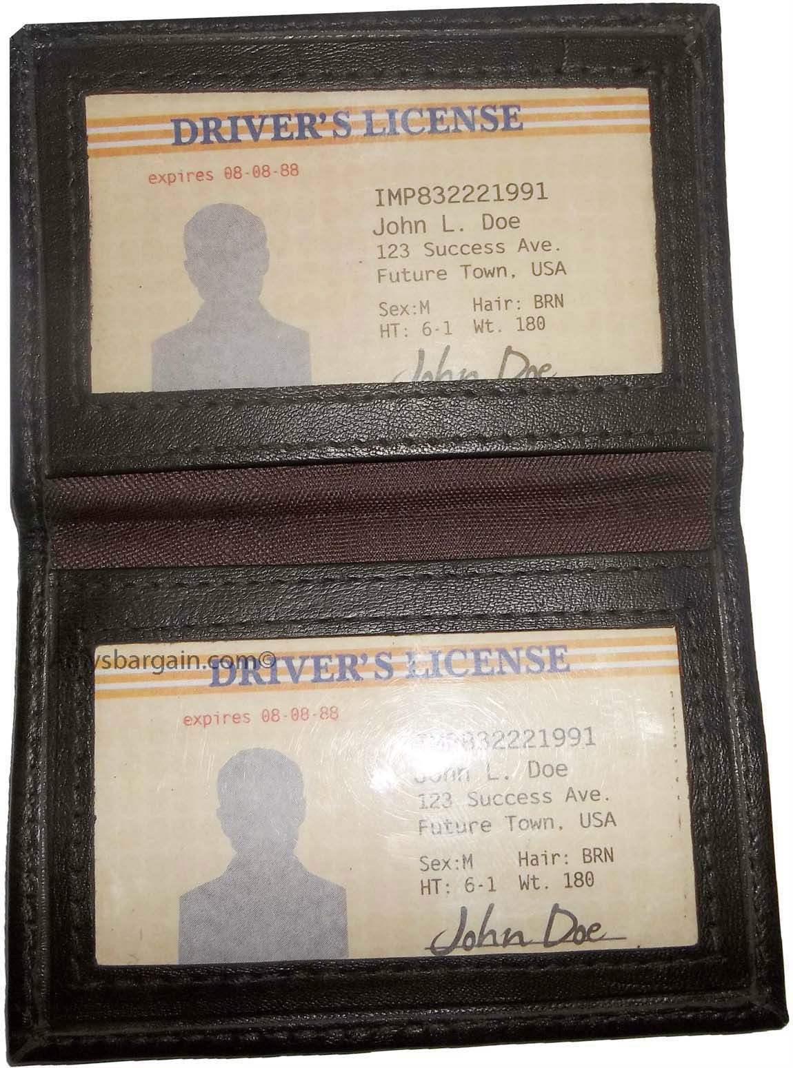 Lot of 12 slim leather business card case credit card 2 id windows mew - Image 4