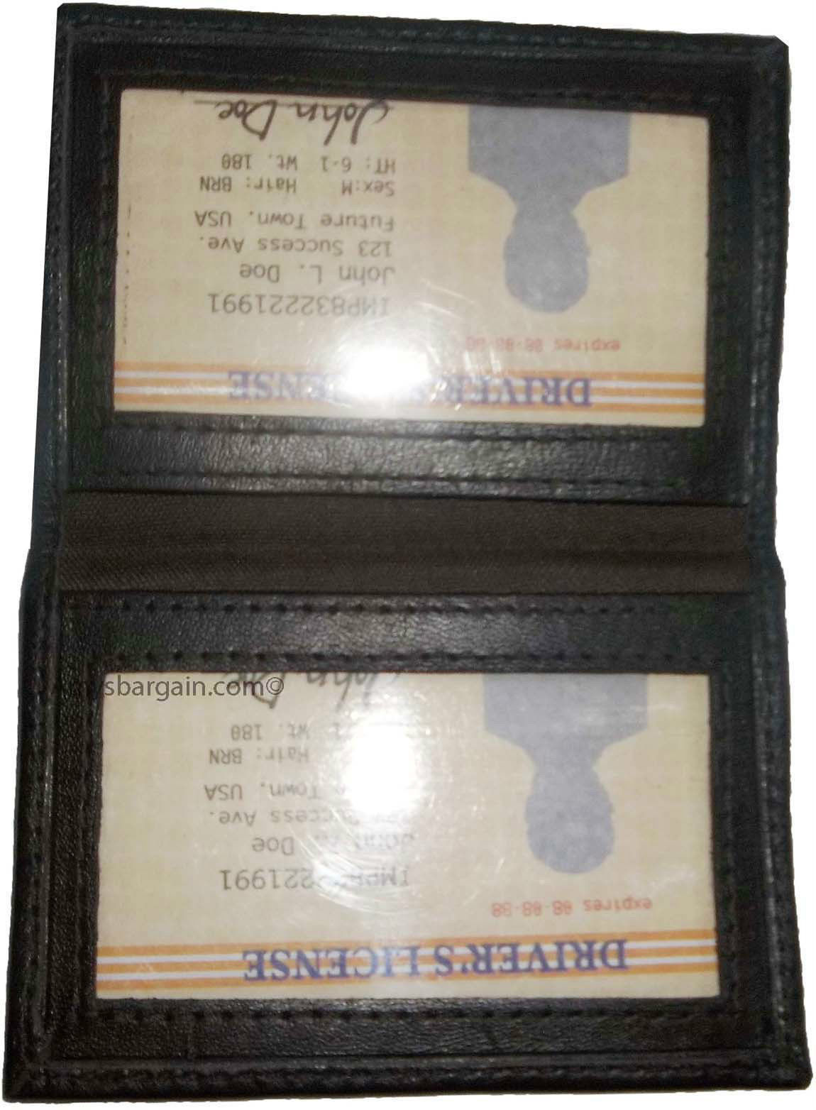 Lot of 12 slim leather business card case credit card 2 id windows mew - Image 5