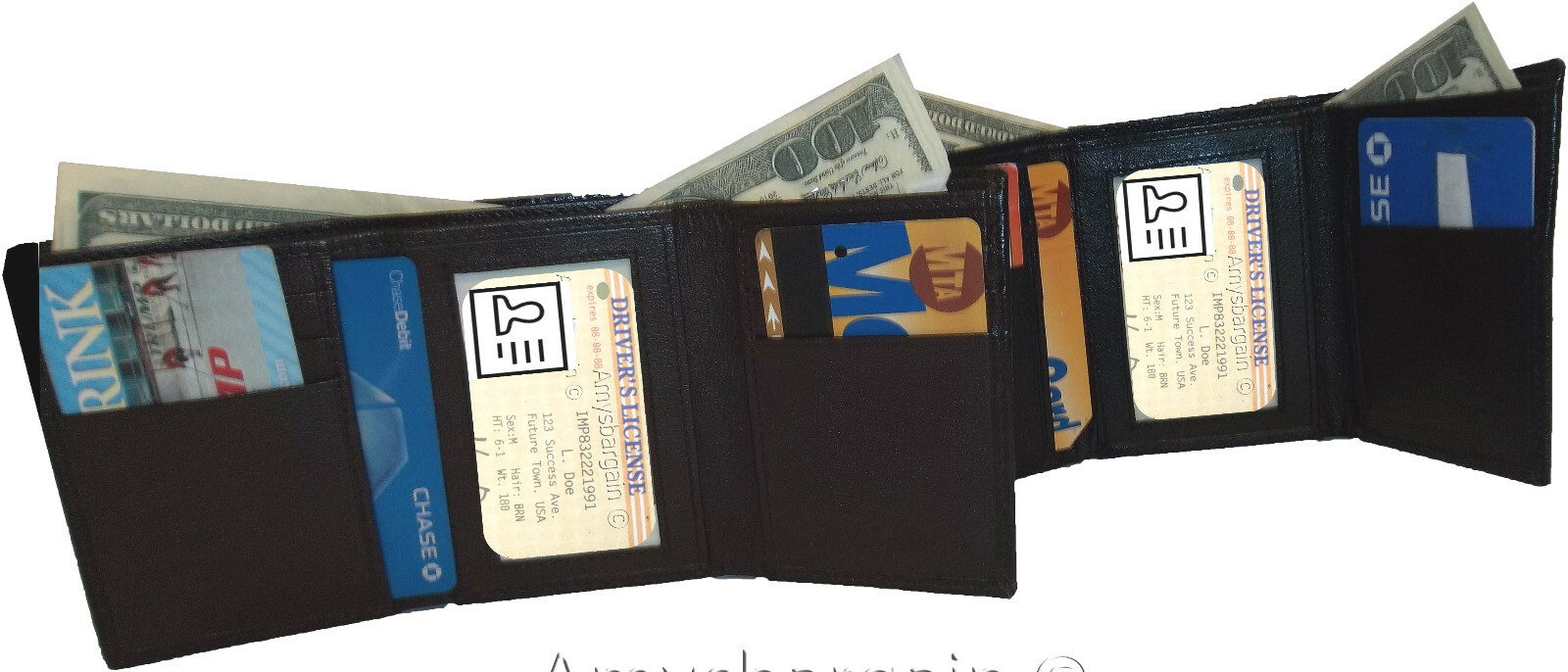 Lot of 2 Crocodile Printed Leather Man's Trifold wallet 2 bill slots 9 card new - Image 13