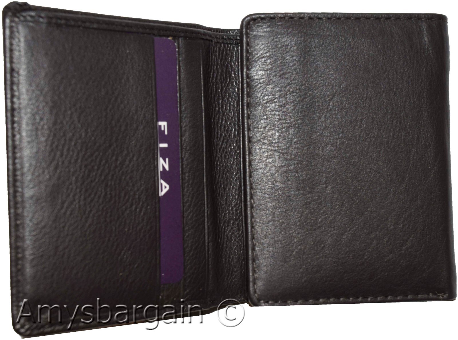 Lot of 2 FIZA NY Leather man's Tri-fold wallet Black Billfold wallet, New in Box - Image 6