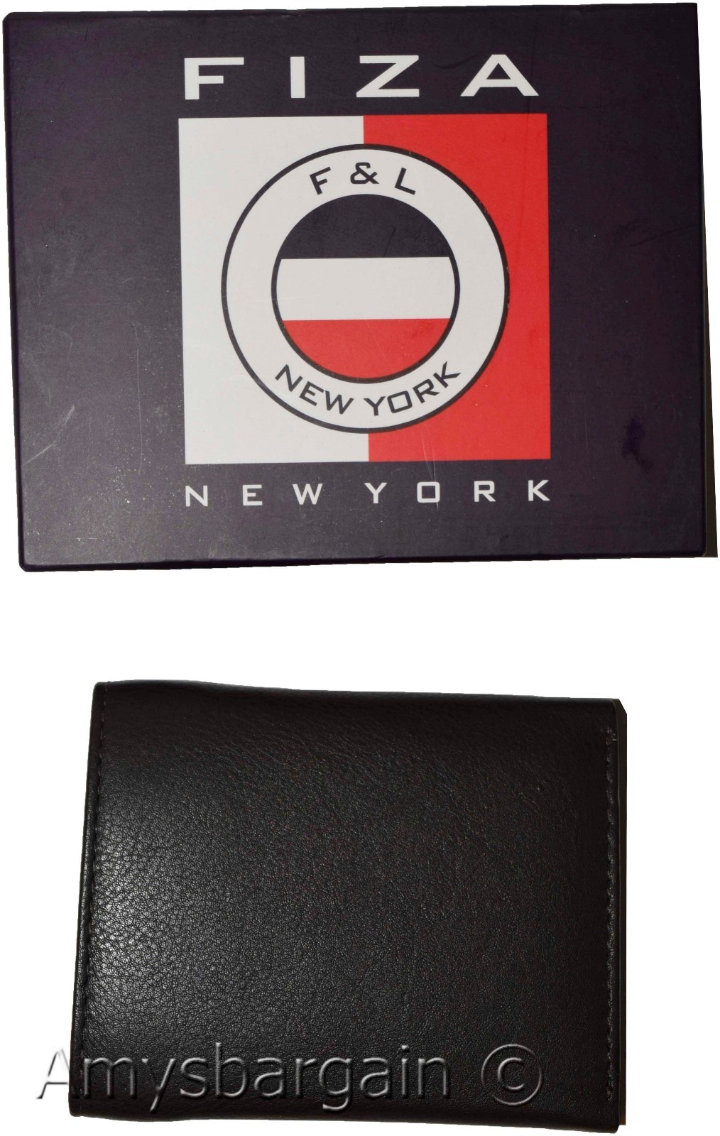 Lot of 2 FIZA NY Leather man's Tri-fold wallet Black Billfold wallet, New in Box - Image 9