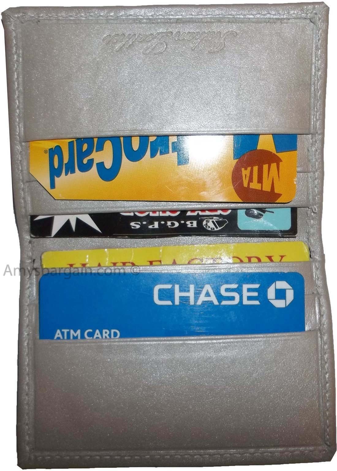 Lot of 2 Leather business card credit card case ID ATM wallet new card carrier - Image 12