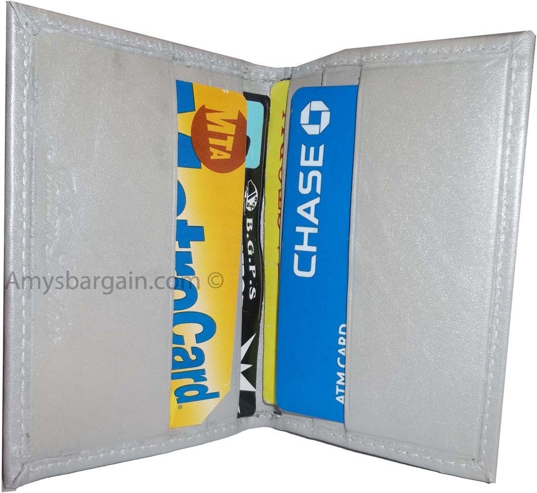 Lot of 2 Leather business card credit card case ID ATM wallet new card carrier - Image 9