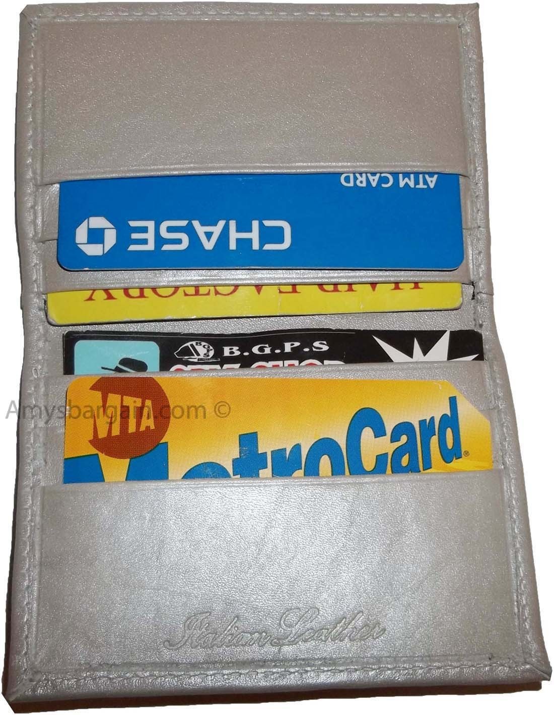 Lot of 2 Leather business card credit card case ID ATM wallet new card carrier - Image 10