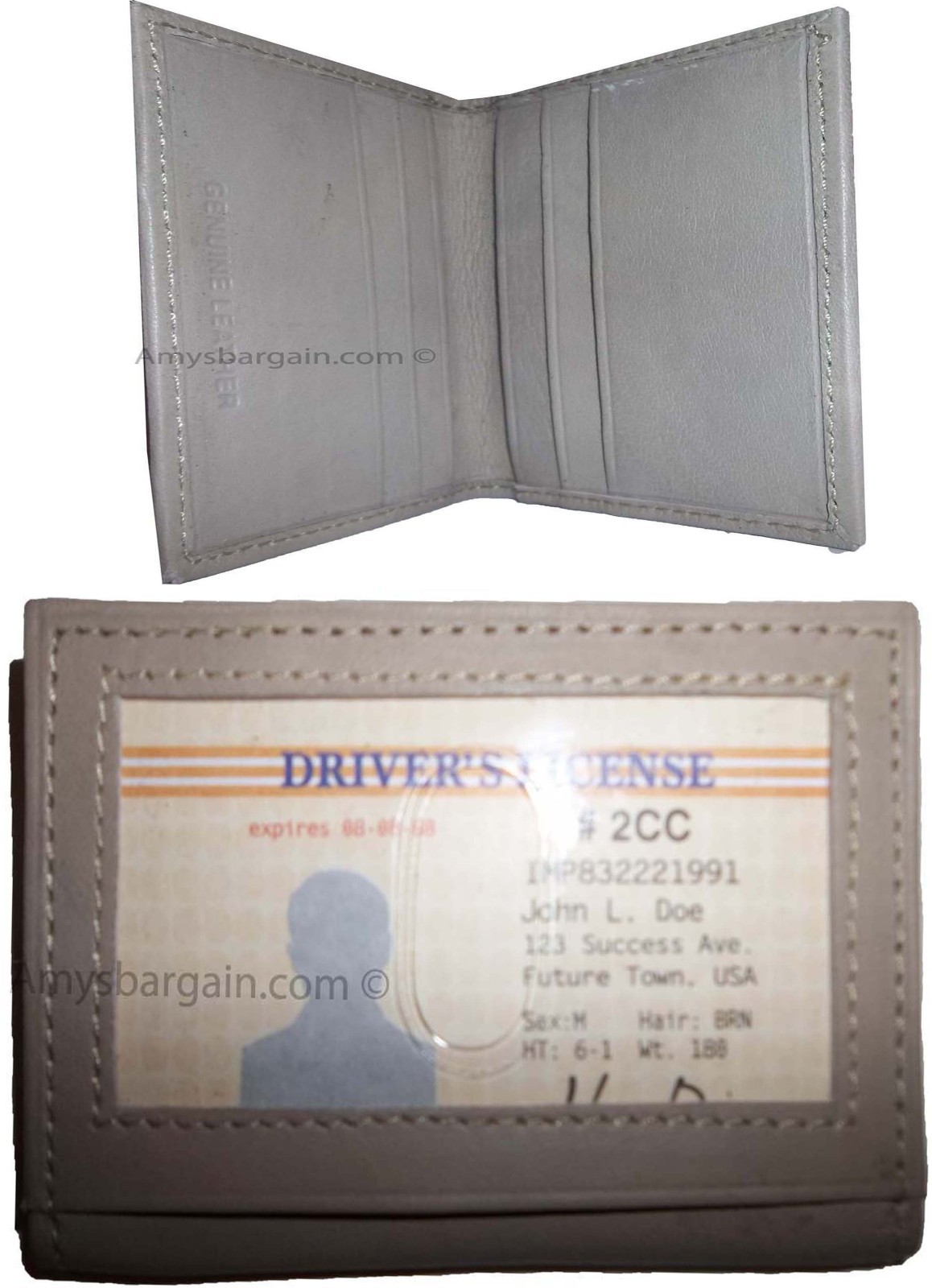 Lot of 2 Leather business card credit card case ID ATM wallet new card carrier