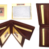 Lot of 2 Leather men's Bifold wallet Tan Billfold wallet 9 Card 3 ID New in Box