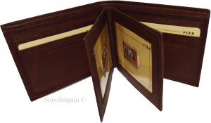 Lot of 2 Leather men's Bifold wallet Tan Billfold wallet 9 Card 3 ID New in Box - Image 12