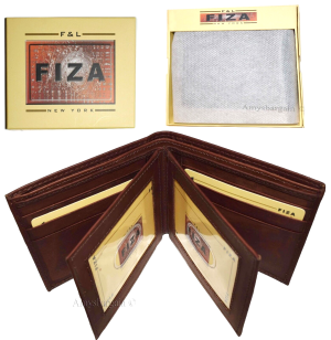 Lot of 2 Leather men's Bifold wallet Tan Billfold wallet 9 Card 3 ID New in Box - Image 3