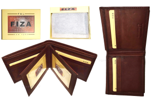 Lot of 2 Leather men's Bifold wallet Tan Billfold wallet 9 Card 3 ID New in Box