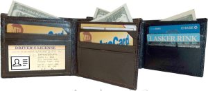 Lot of 2 Lizard printed leather man's bi fold wallet 2 bill slots 8 card br new - Image 10