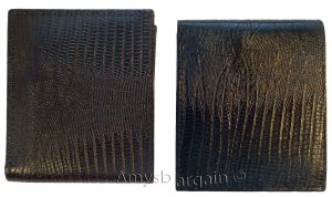 Lot of 2 Lizard printed leather man's bi fold wallet 2 bill slots 8 card br new - Image 11