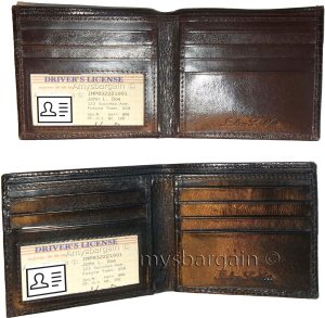 Lot of 2 Lizard printed leather man's bi fold wallet 2 bill slots 8 card br new - Image 12