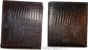 Lot of 2 Lizard printed leather man's bi fold wallet 2 bill slots 8 card br new - Image 3