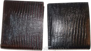 Lot of 2 Lizard printed leather man's bi fold wallet 2 bill slots 8 card br new - Image 6