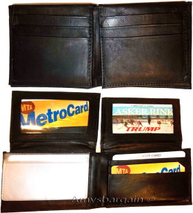 Lot of 2. Man's Wallet. Bi fold Leather Wallet 12 Credit Cards 2 IDs Suede lined