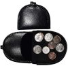 Lot of 2 New Black Leather change purse Coin case Coin holder black change case