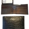 Lot of 2 New Crocodile Skin Printed Leather man's bi fold wallet 6 cards ID BNWT