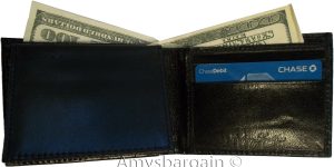 Lot of 2 New Crocodile Skin Printed Leather man's bi fold wallet 6 cards ID BNWT - Image 8