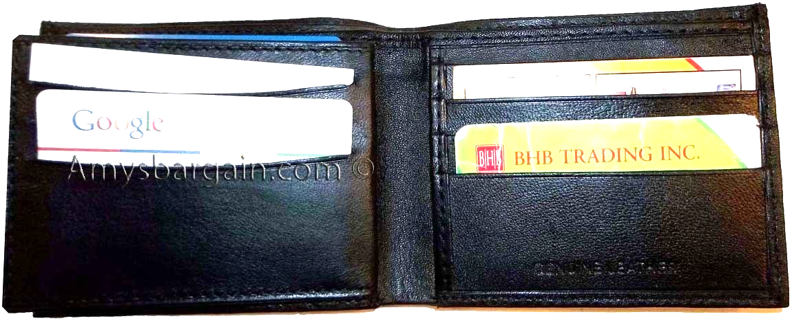 Lot of 2 New Man's Roman styled leather wallet 2 bill slots 12 credit cards 1 ID - Image 3