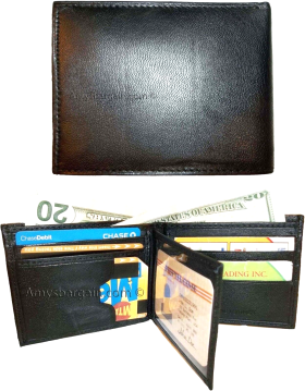 Lot of 2 New Man's Roman styled leather wallet 2 bill slots 12 credit cards 1 ID