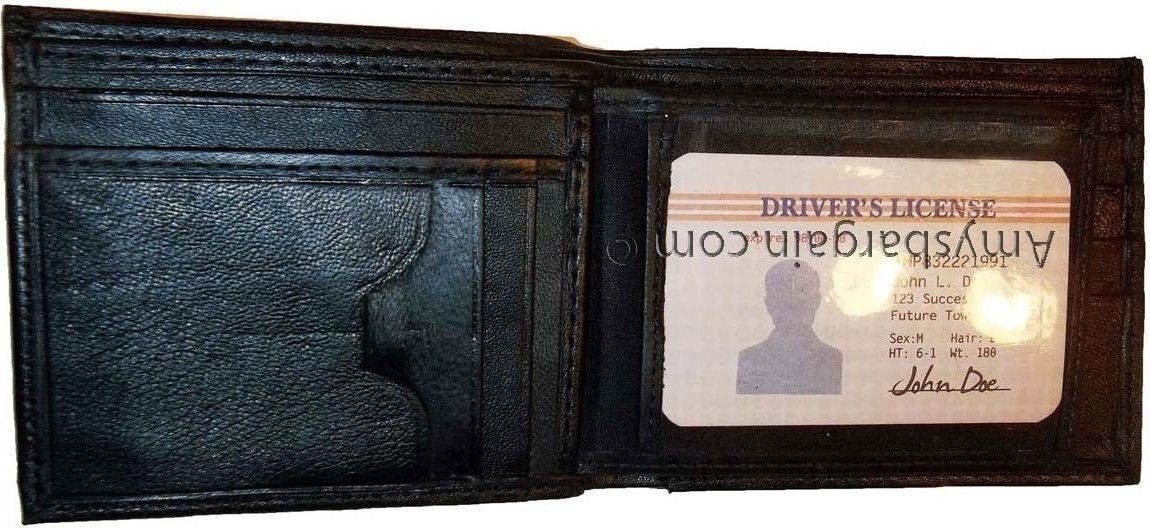 Lot of 2 New Man's Roman styled leather wallet 2 bill slots 12 credit cards 1 ID - Image 8